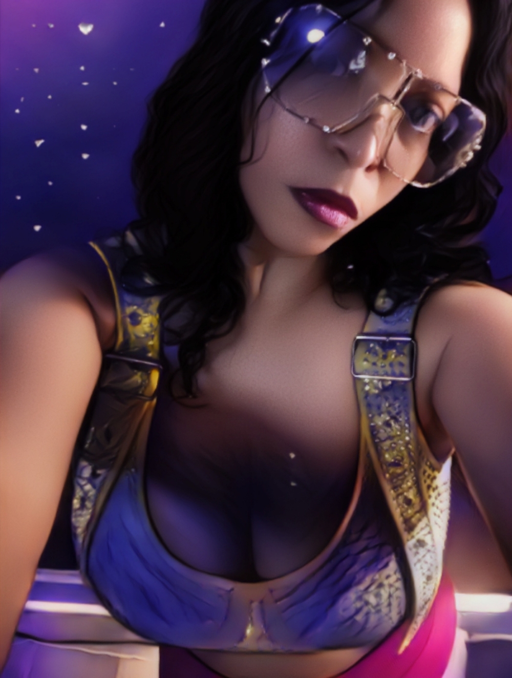 (NEW)! Cute! Clear, Crystal Studdef! Oversized, Sunglasses! :-) - Picture 4 of 9